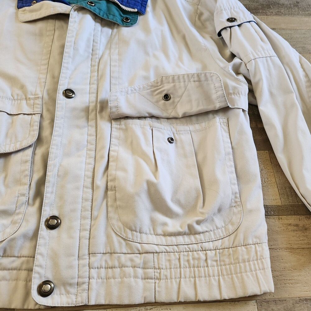 Towne By London Fog Men's Classic Vintage Zip Tan Jacket/Windbreaker Size Large - Picture 12 of 16
